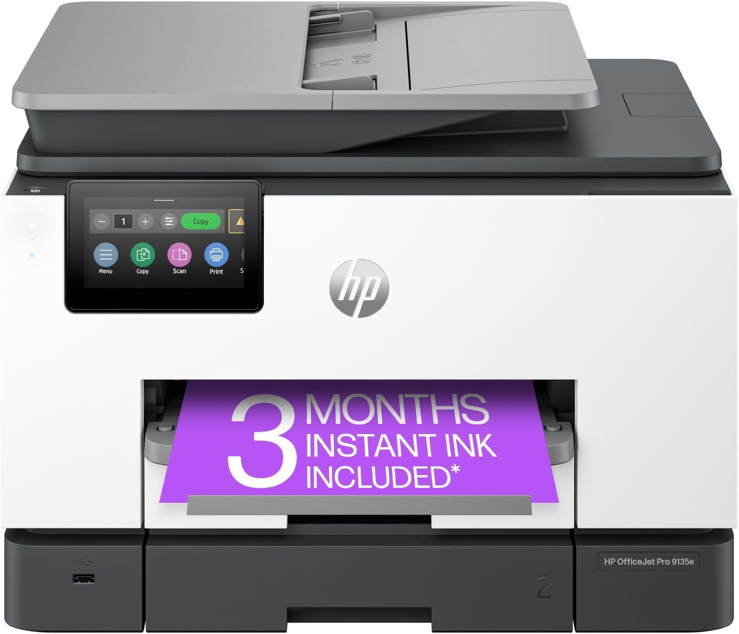HP Inc. OfficeJet Pro 9135e Wireless All-in-One Printer with 3 Months of Instant Ink for free with HP Inc.+