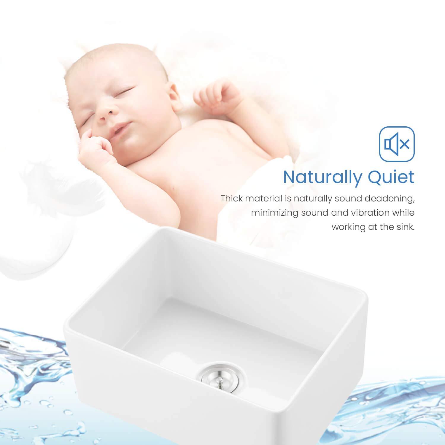 KIBI K2-SF24 Pure 24" W Single Bowl Fireclay Farmhouse Kitchen Sink