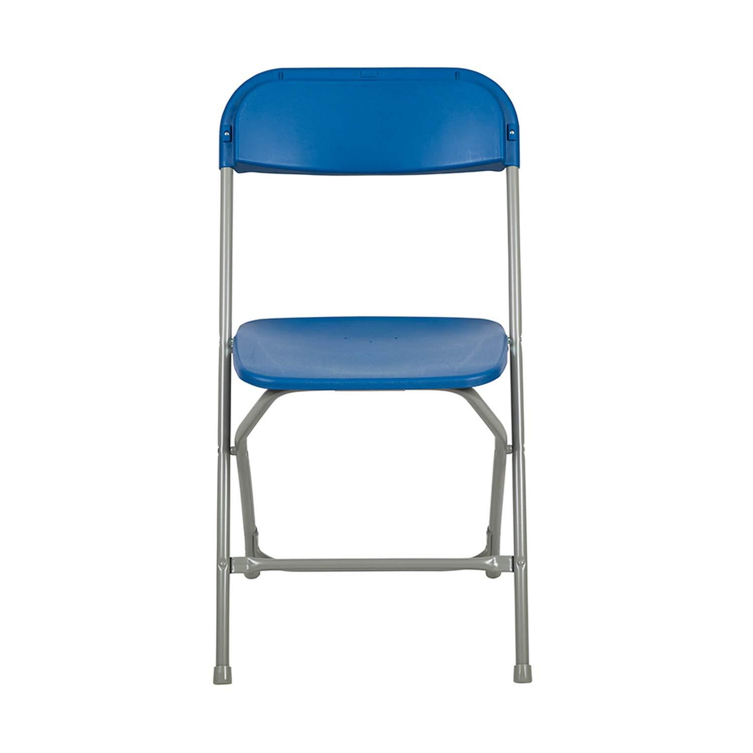 Flash Furniture Hercules Series Plastic Folding Chair Blue - 10 Pack 650LB Weight Capacity Comfortable Event Chair-Lightweight Folding Chair