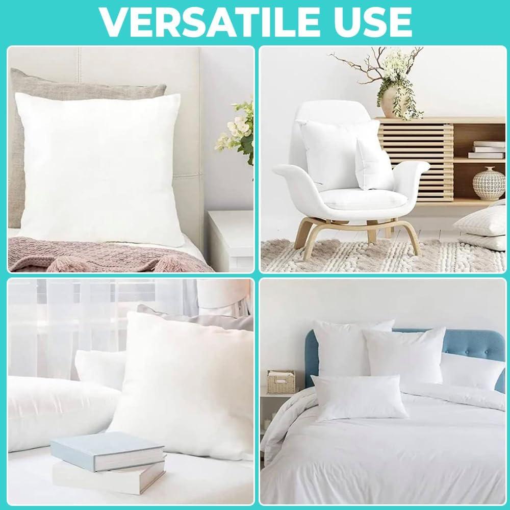 Bedding Throw Pillows Insert Set of 2 - 20 x 20 Inches Bed and Couch Pillows - Indoor Decorative Pillows