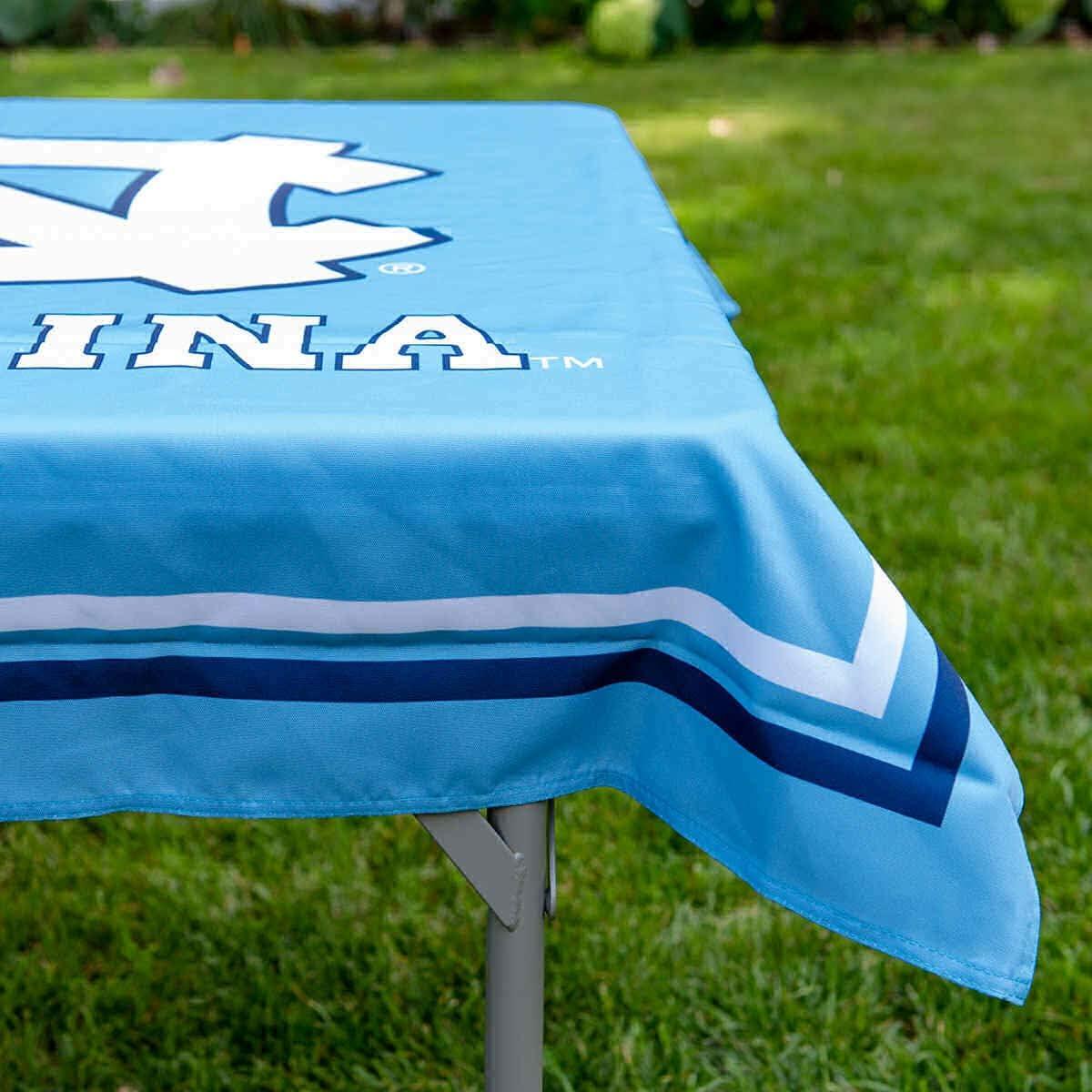 UNC Tar Heels Blue Polyester Square Tablecloth