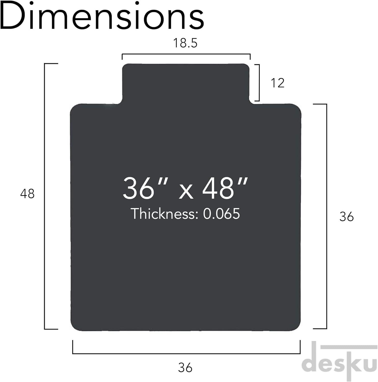 Hard Floor Straight Rectangular Chair Mat