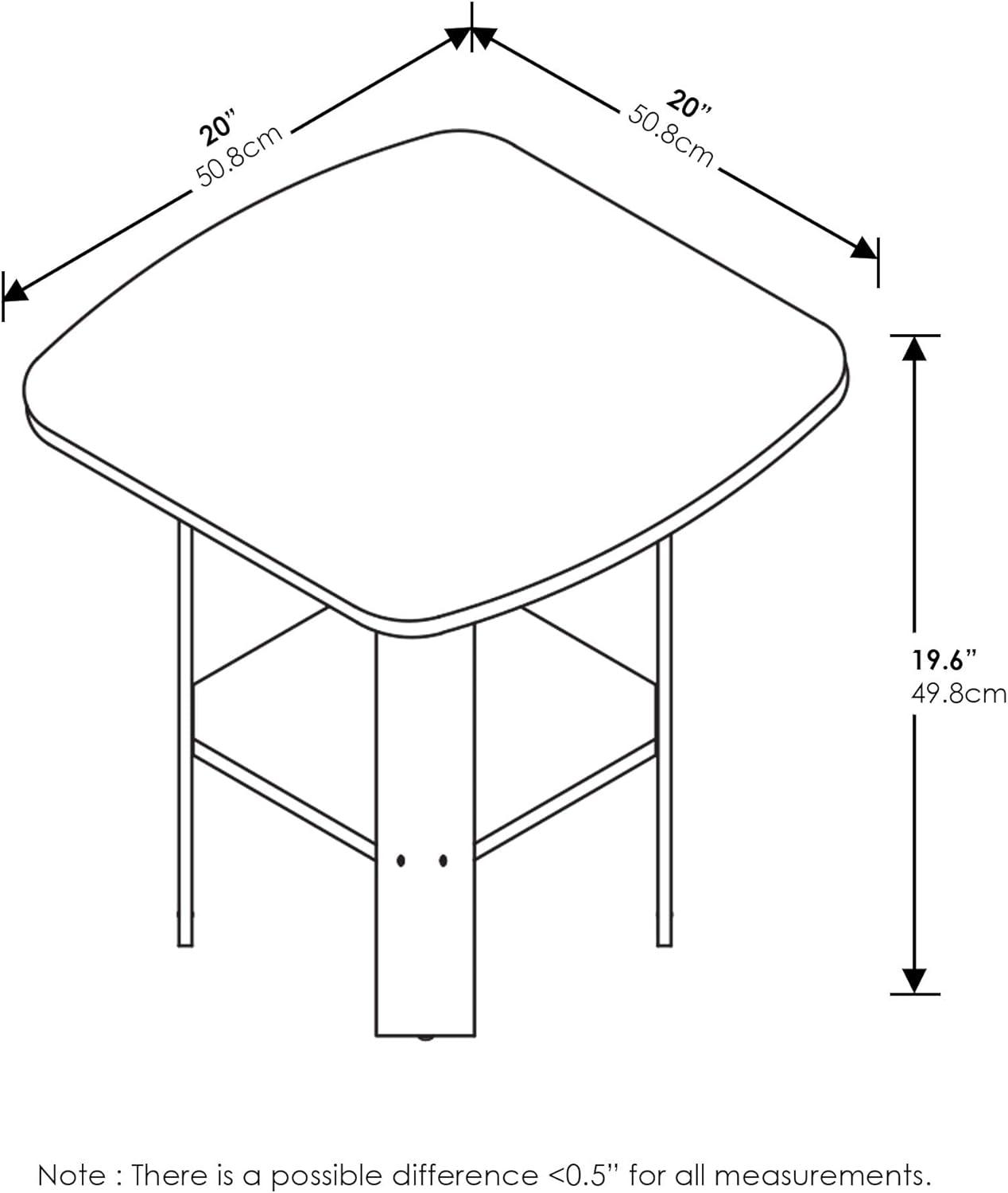 Columbia Walnut & Black Square Wooden End Table