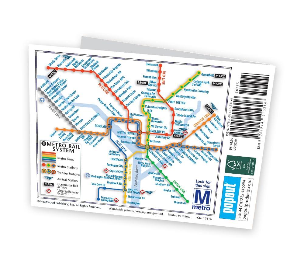 Compact Washington DC PopOut Map with Detailed Coverage