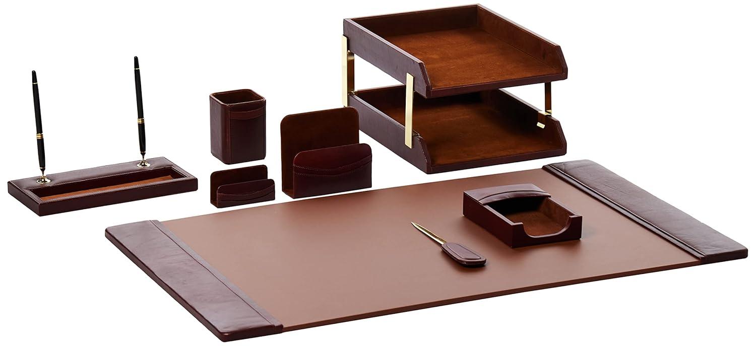 Dacasso Leather Desk Organizer Set
