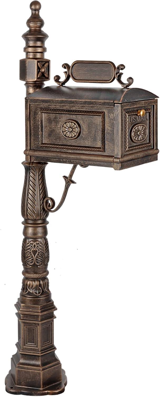 Polar Aurora Cast Aluminum Mailbox With Post Barcelona Decorative Modern Mail Box For Outside