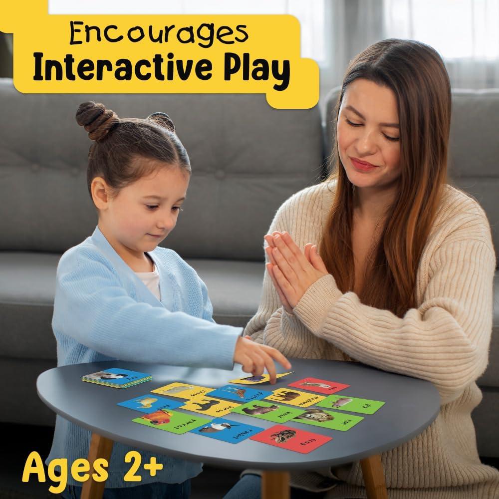 First 100 Animals Matching Card Game