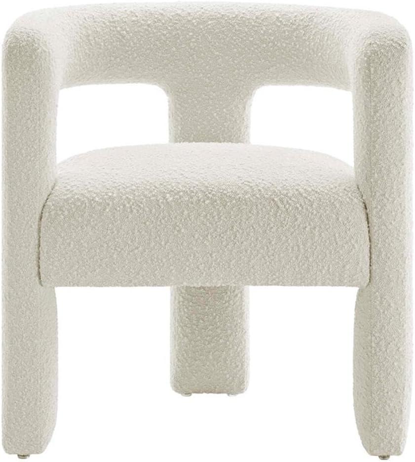 Modway Kayla Upholstered Modern Boucle Fabric Armchair in Ivory