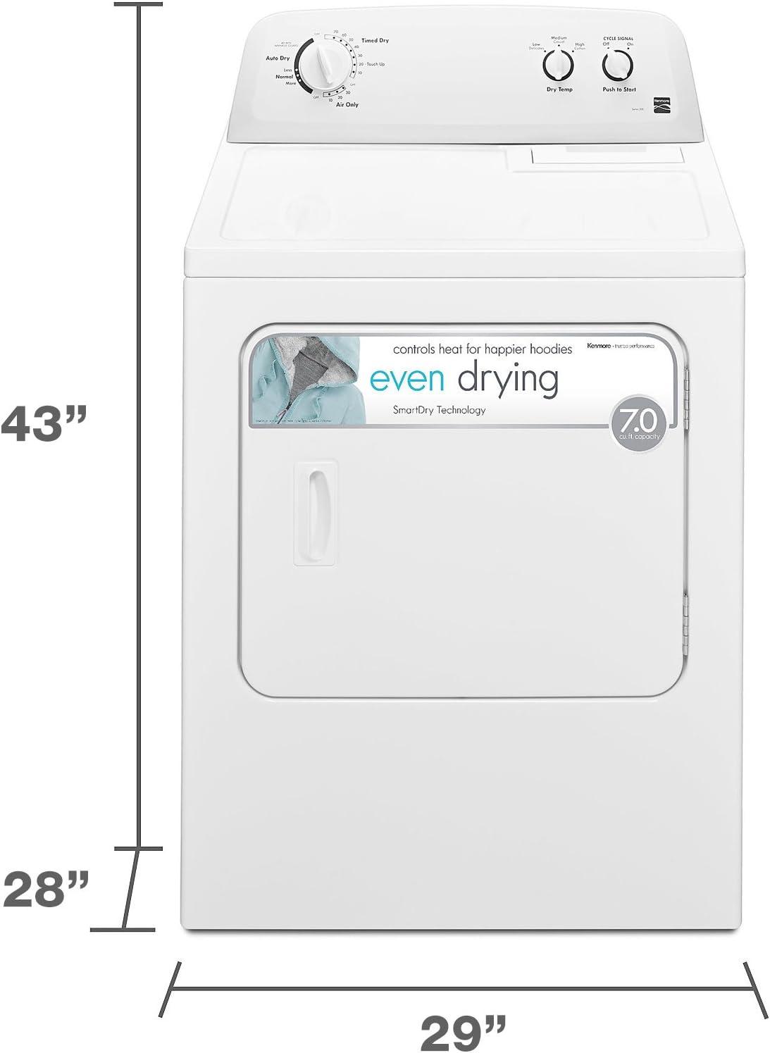 7.0 cu. ft. Electric Dryer w/ Wrinkle Guard - White