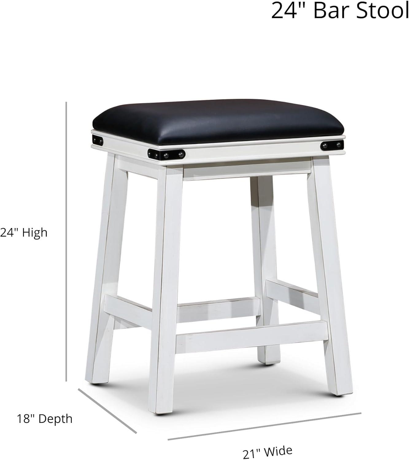 DTY Indoor Living Cortez Counter Stool 24" White/Black Seat