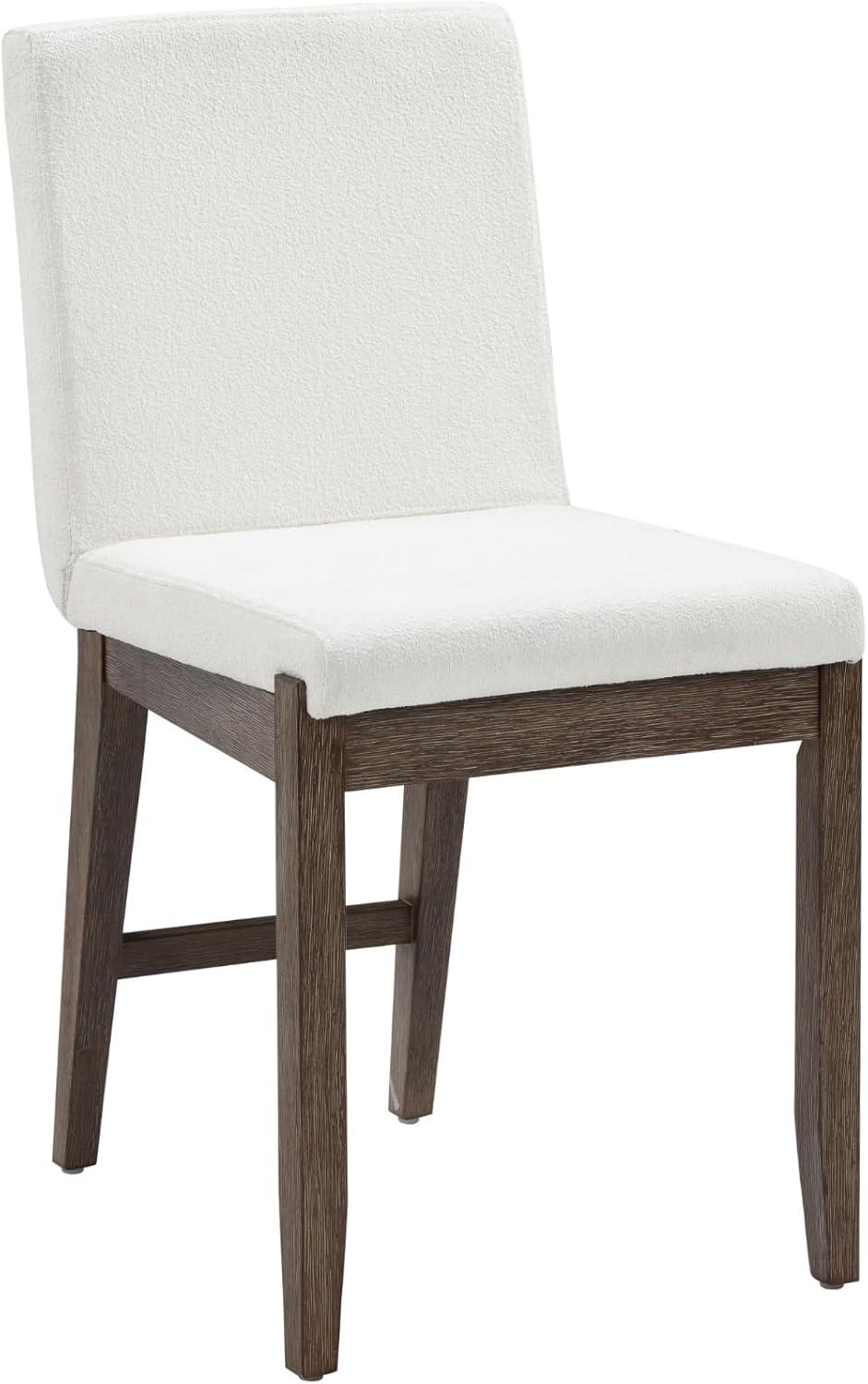 Gracie Dark Brown Upholstered Linen Dining Chair Set