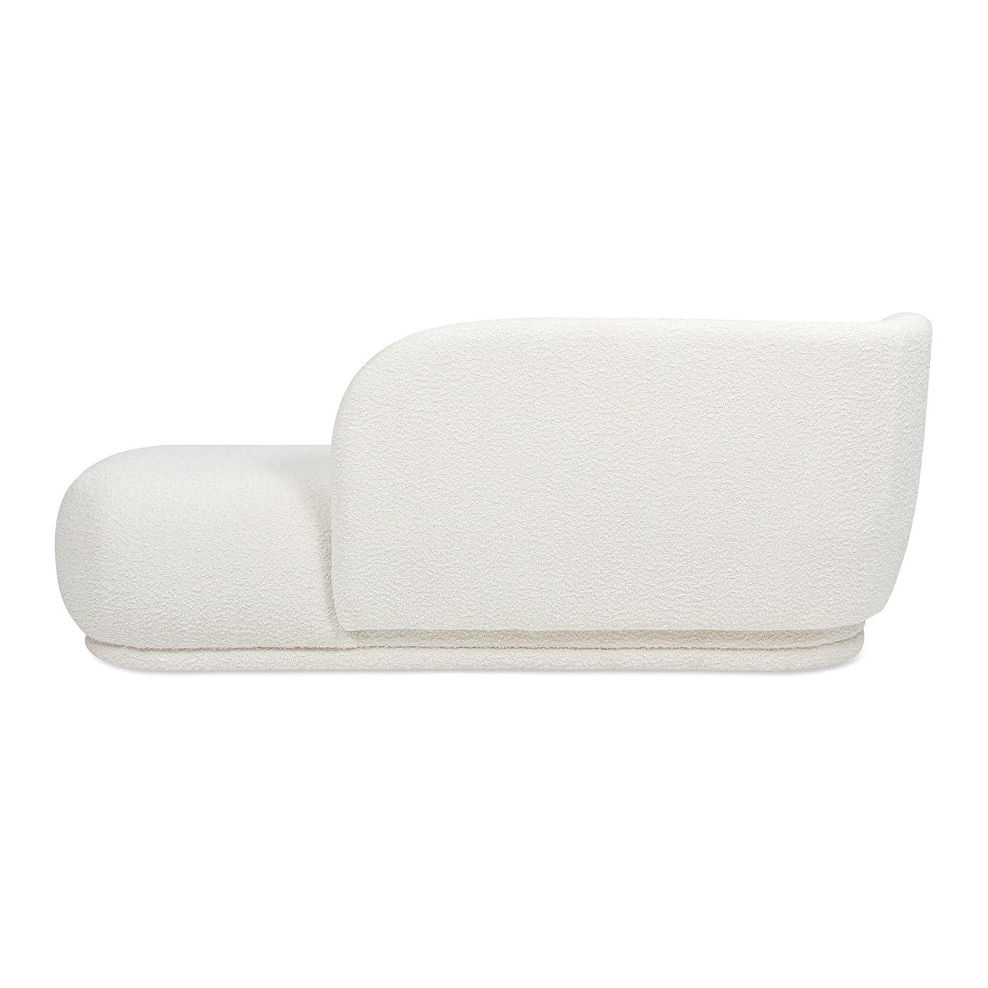 Aire 75" RAF Modern Rounded Chaise Lounge Ivory White Boucle