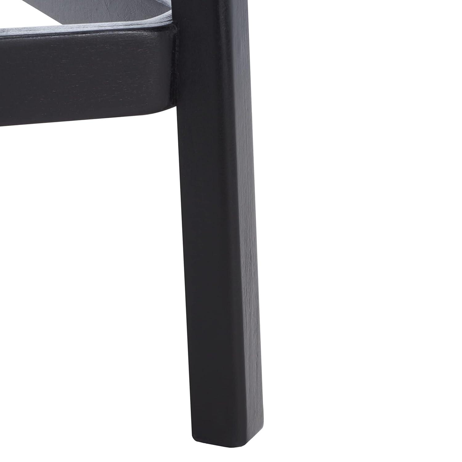 Silus Backless Cane Counter Stool - Black/Natural - Safavieh