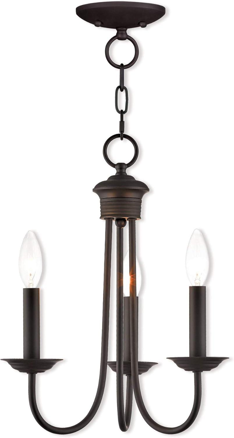 Estate Bronze Mini 3-Light Candelabra Chandelier