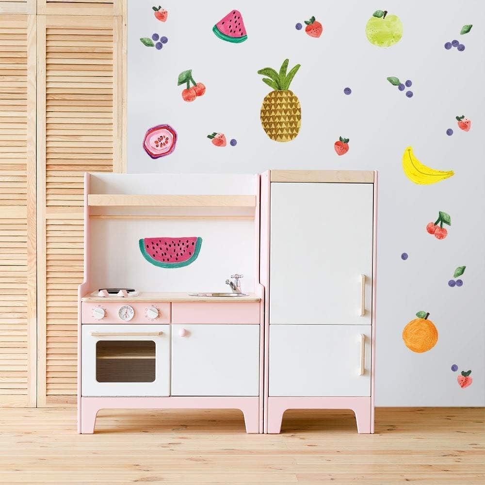 Multicolor Tropical Fruit Peel and Stick Wall Decal Set