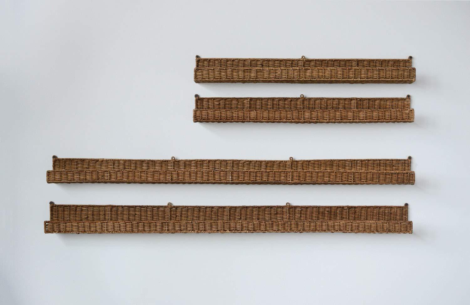 Storied Home Handwoven Rattan Wall Shelf