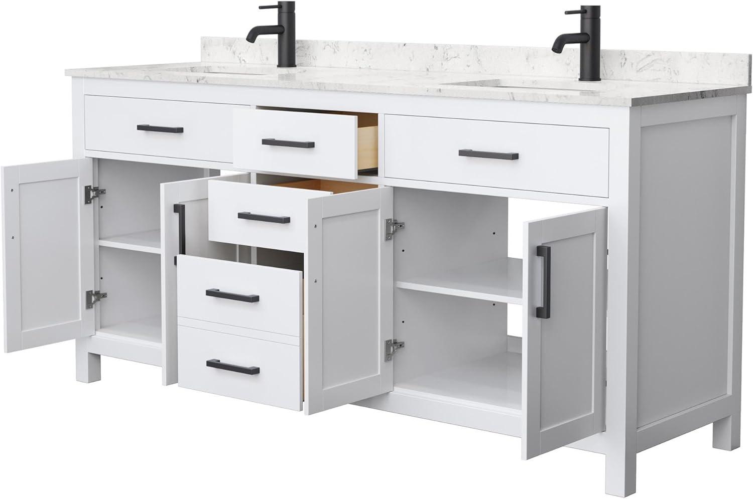 Beckett 72" Freestanding Double Bathroom Vanity with Cultured Marble Top