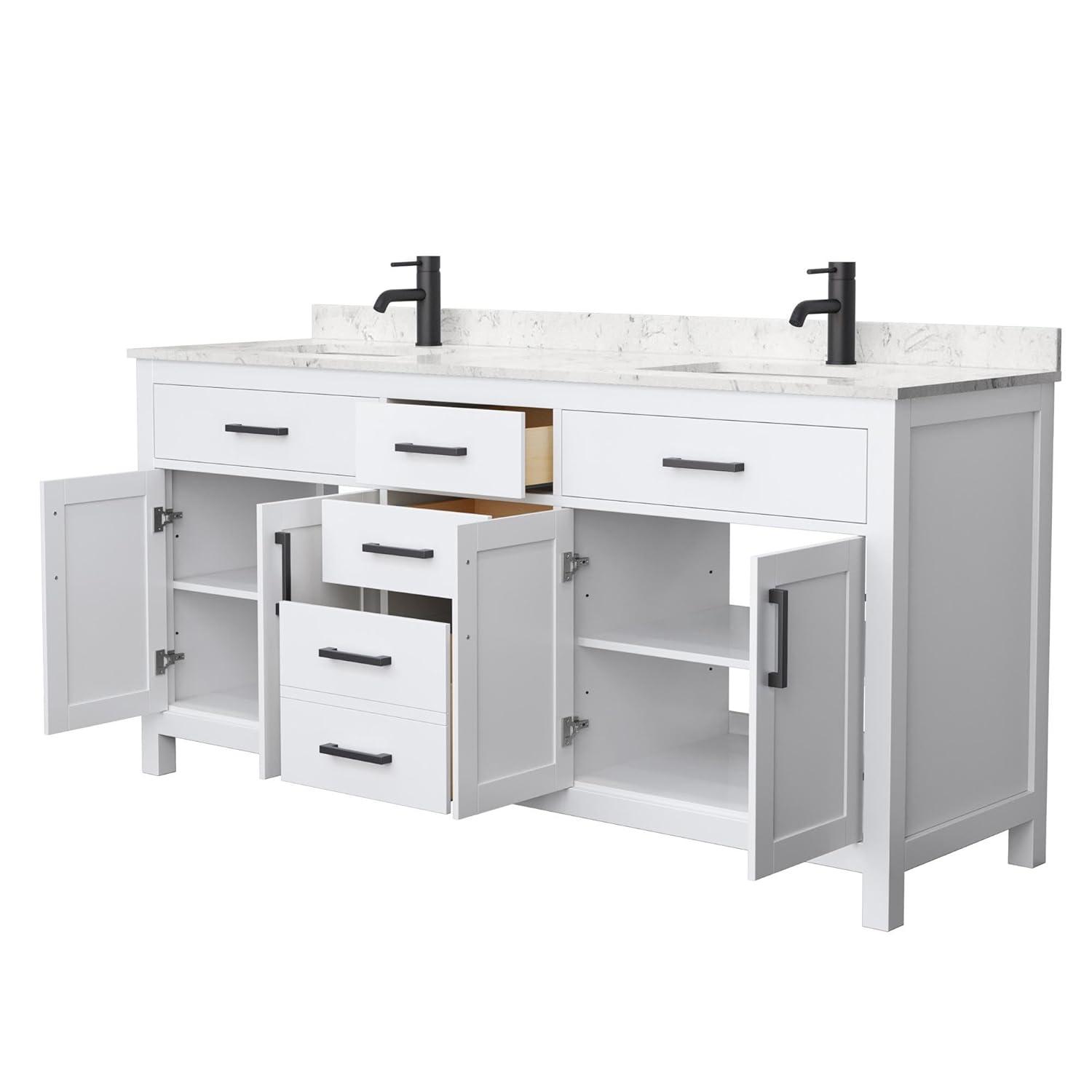 Beckett 72" Freestanding Double Bathroom Vanity with Cultured Marble Top