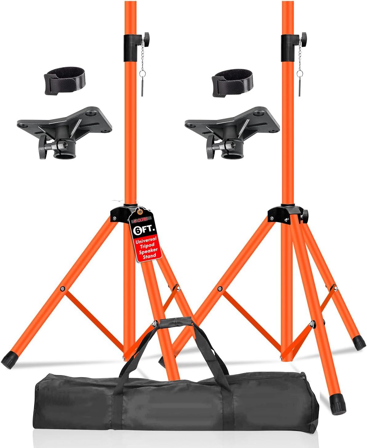 Inbox Zero 5 Core Speaker Stand Tripod Heavy Duty Adjustable Up to 72 Inch DJ Studio Monitor Stands Pole Mount
