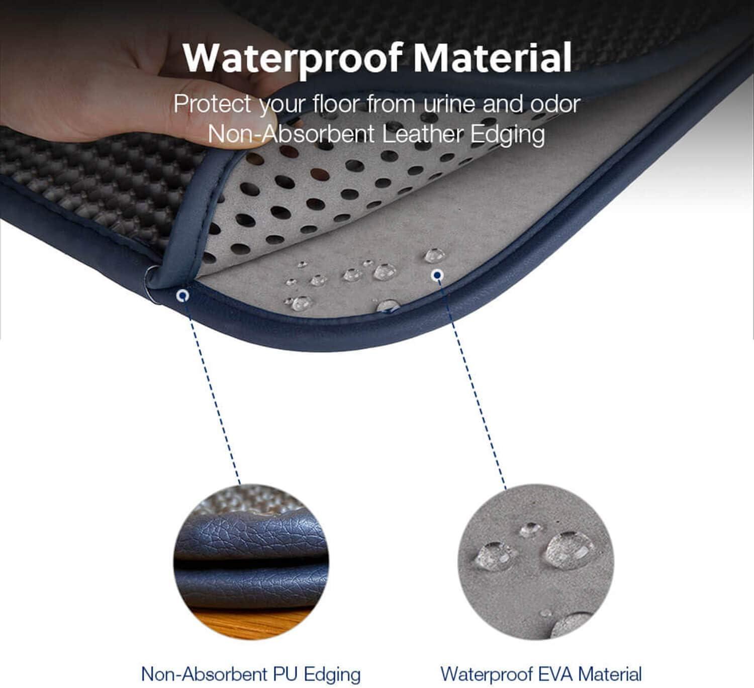 WePet Cat Litter Mat, Kitty Litter Trapping Mat, Honeycomb Double Layer Mats, No Phthalate, Urine Waterproof, Easy Clean, Scatter Control, Catcher Litter Tray Box Rug Carpet