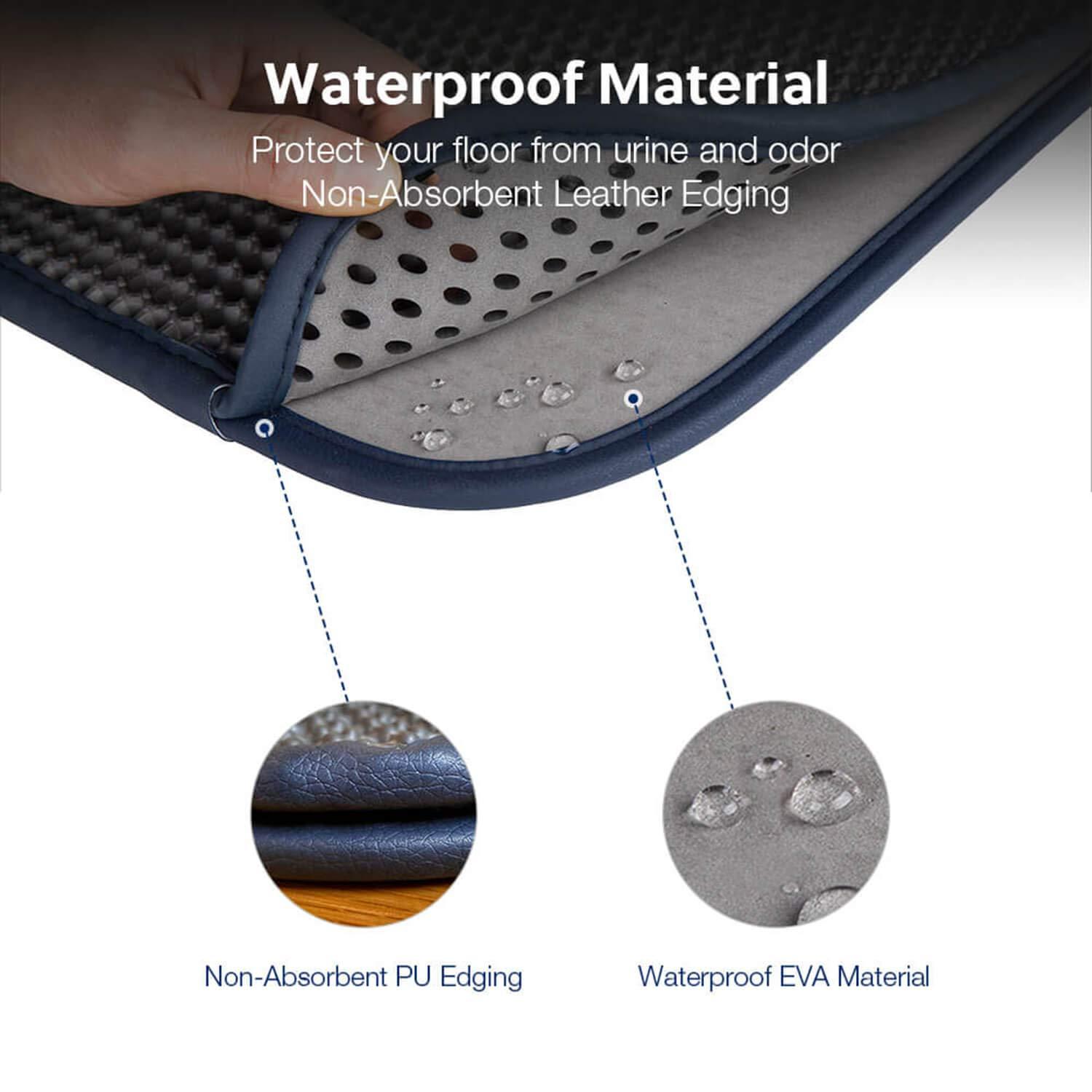 WePet Cat Litter Mat, Kitty Litter Trapping Mat, Honeycomb Double Layer Mats, No Phthalate, Urine Waterproof, Easy Clean, Scatter Control, Catcher Litter Tray Box Rug Carpet