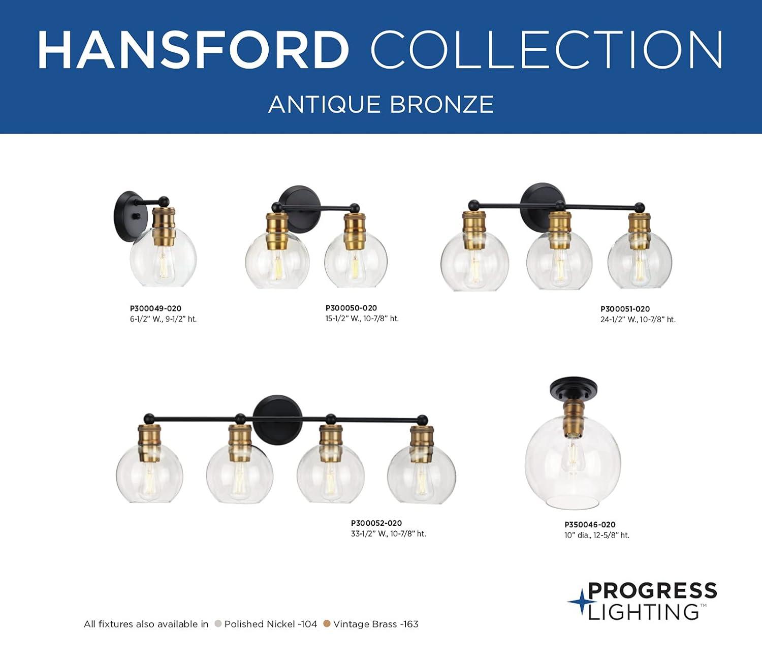 Progress Lighting - One Light Flush Mount - Close-to-Ceiling - Hansford -