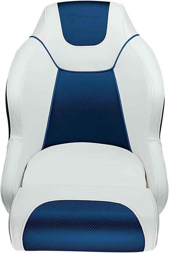 Seamander S1045 series Premier Pontoon Furniture Bucket Seat, Captain Seat, Colors White/Blue