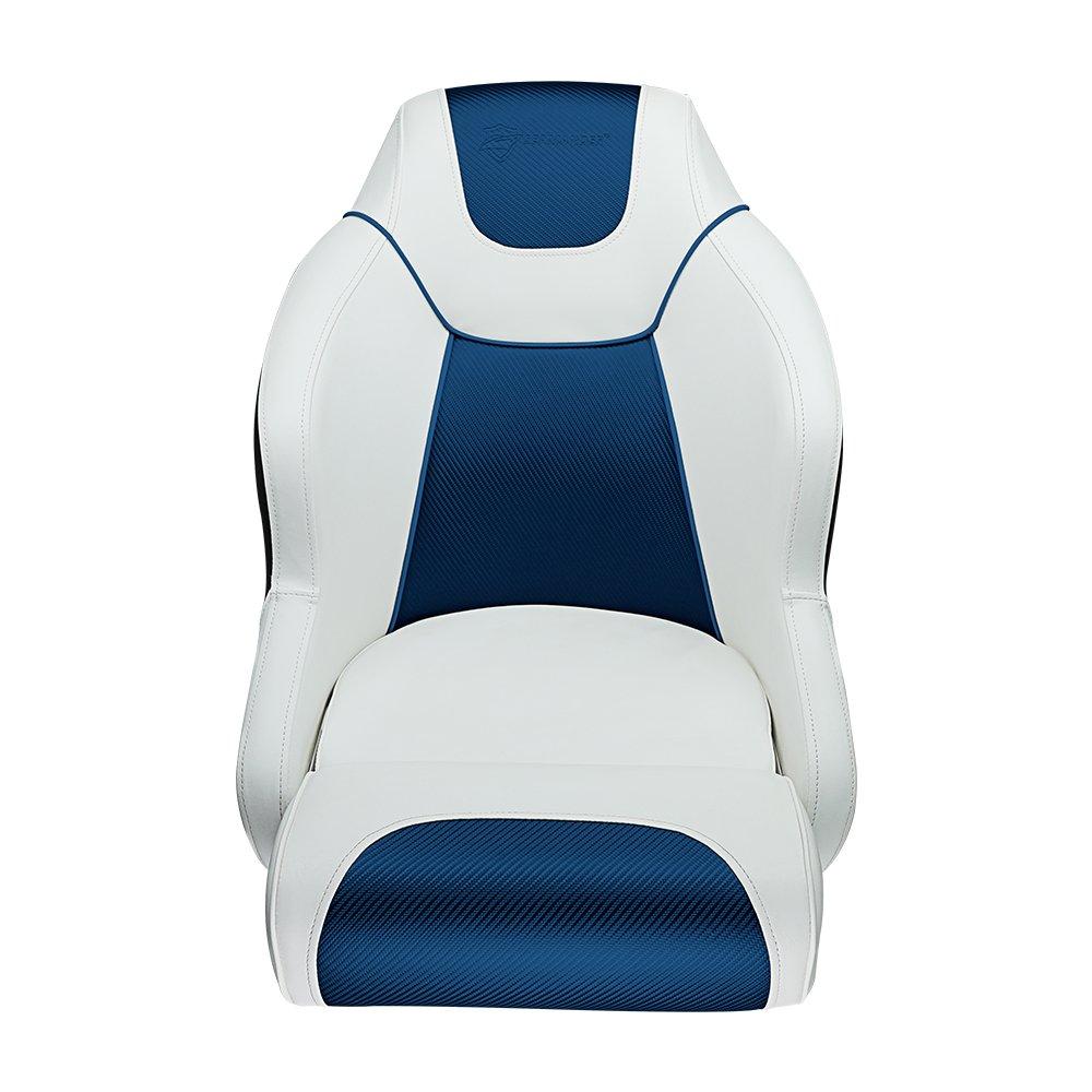 Seamander S1045 series Premier Pontoon Furniture Bucket Seat, Captain Seat, Colors White/Blue