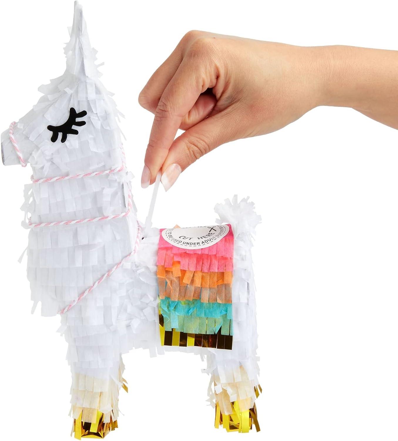 Juvale 3 Pack of Mini Llama Pinatas for Birthday Celebration, Fiesta Decorations, Animal-Themed Party Supplies, 4.9 x 2.1 x 10.2 In