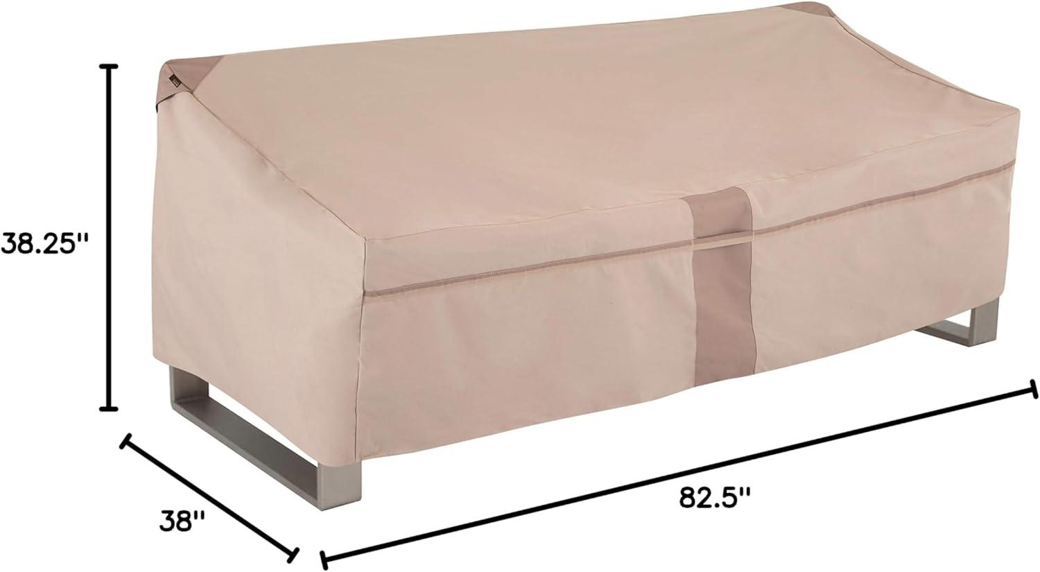 Modern Leisure Monterey 82.5" x 38" x 38" Beige Rectangle Patio Loveseat Cover with Water Resistant