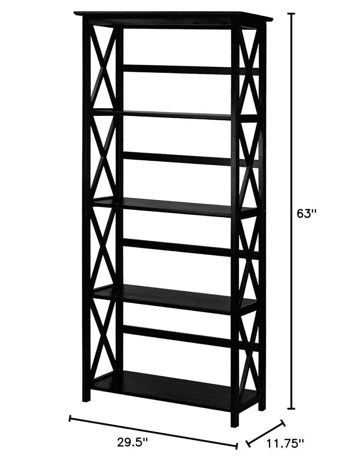Casual Home Montego 5-Shelf Bookcase - Black