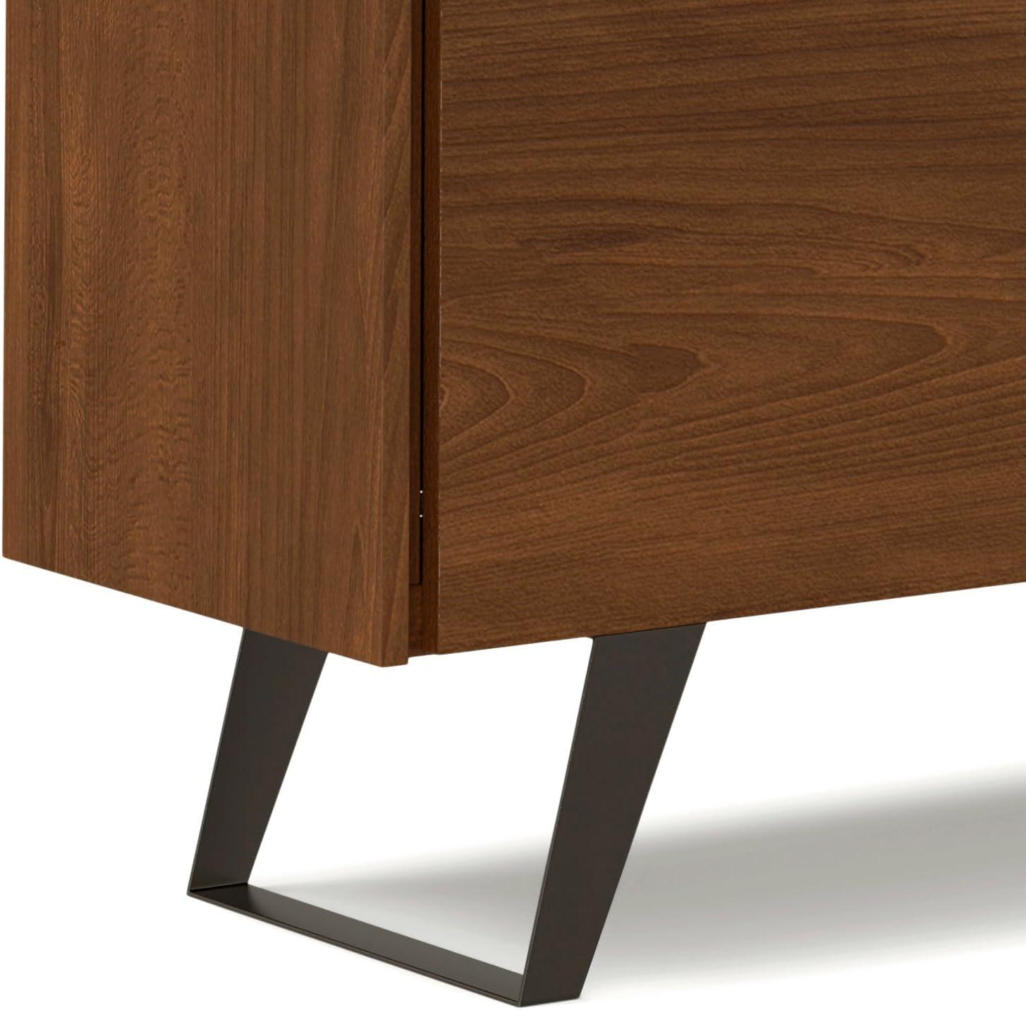 Simpli Home Lowry 60"W Solid Wood Modern Industrial 2-Door Sideboard Buffet with 3 Center Drawers
