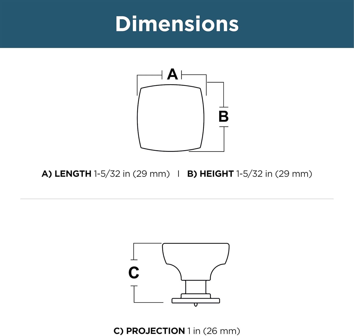 Parow 1.1457'' Square Knob