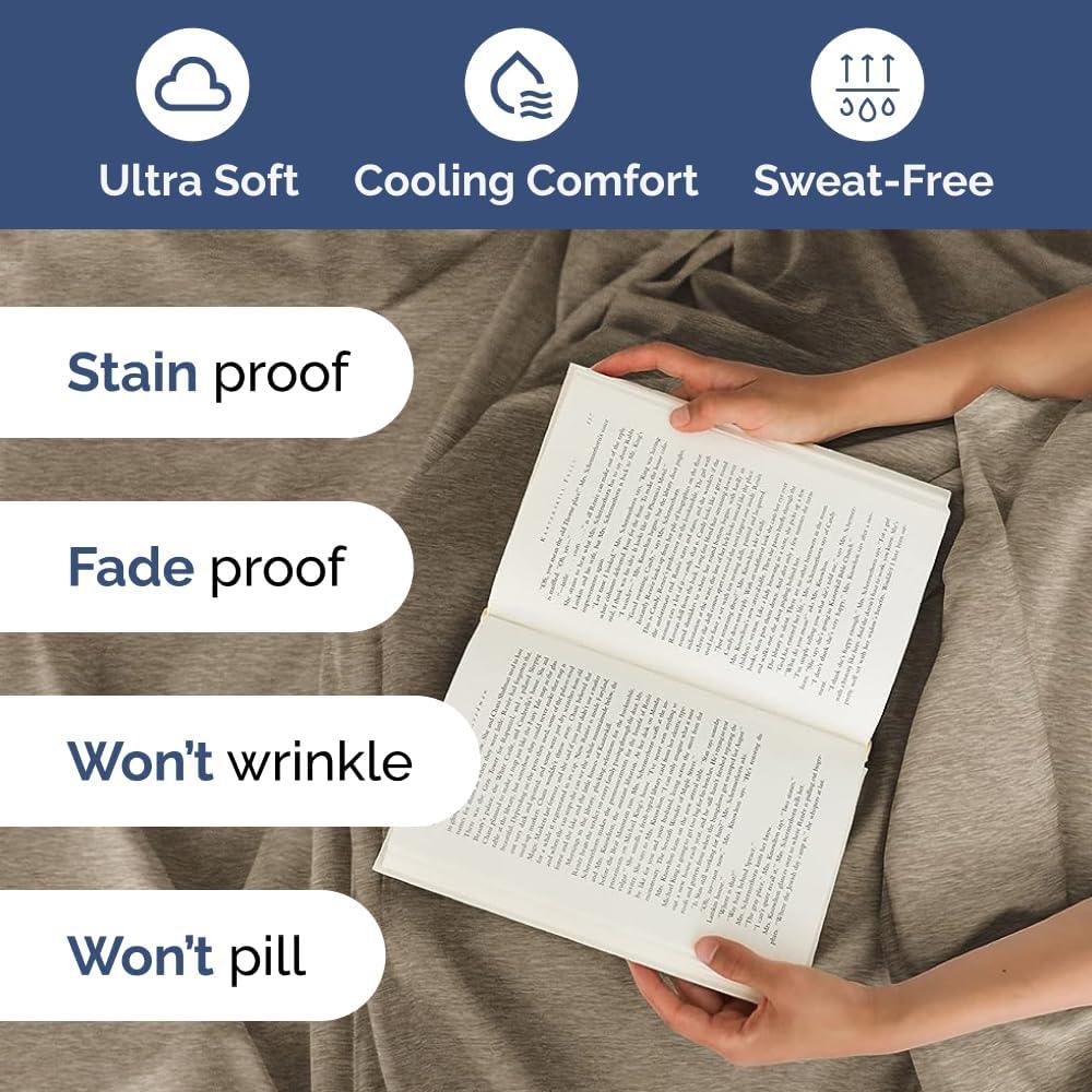 CGK Linens 6 Piece Extra Deep Pocket Ultra Soft & Cooling Sheet Set