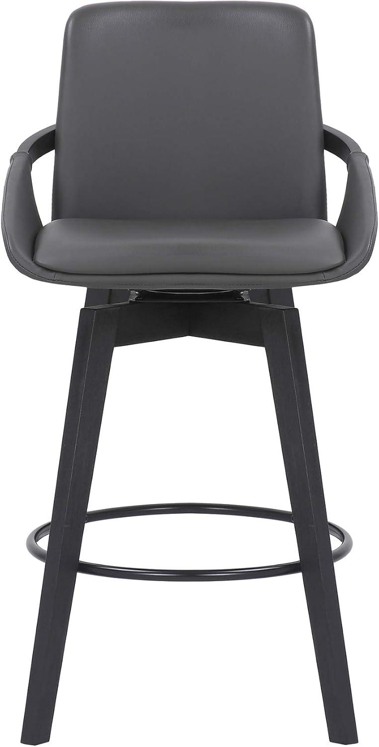 26" Baylor Faux Leather Wood Swivel Counter Barstool - Armen Living