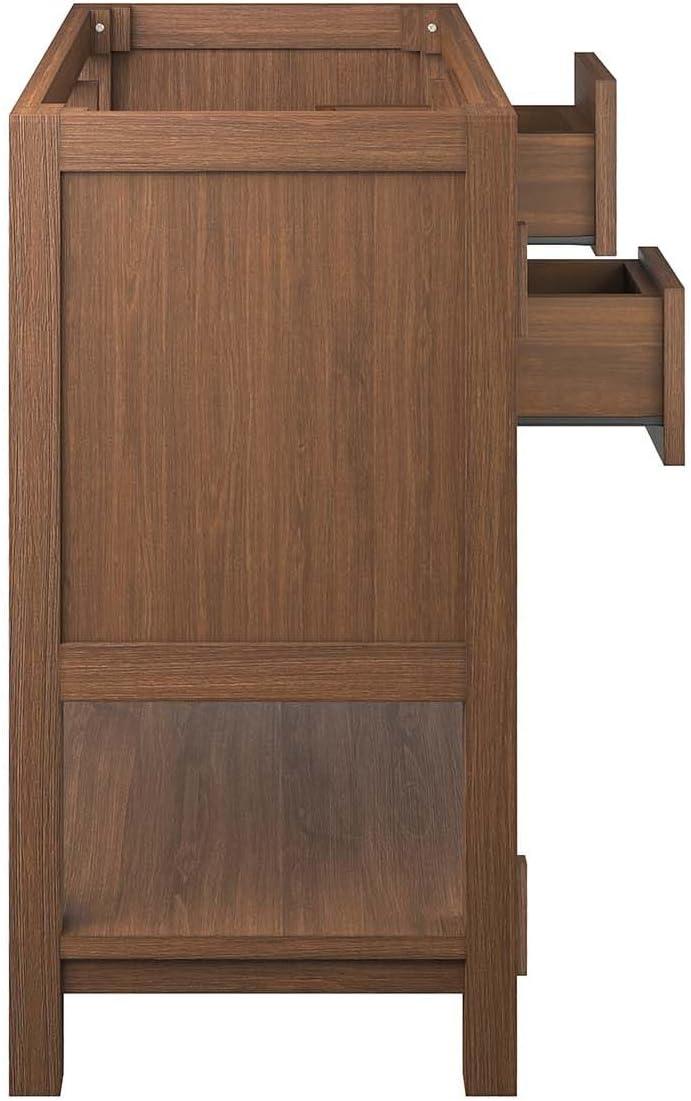 Modway Ashlyn 36” Wood Bathroom Vanity Cabinet (Sink Basin Not Included) in Walnut