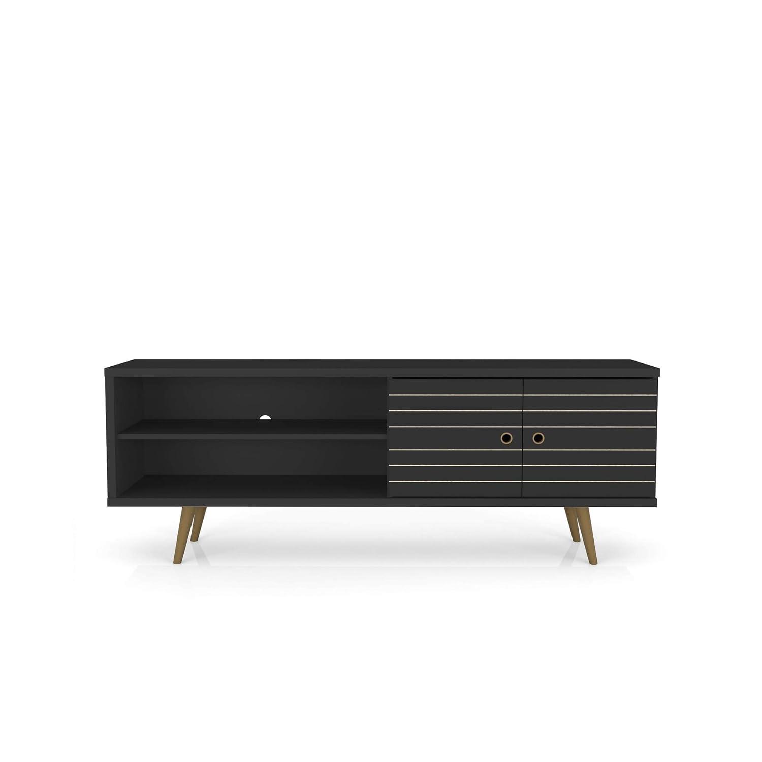 Liberty 2 Shelves and 2 Doors TV Stand for TVs up to 60" Black - Manhattan Comfort