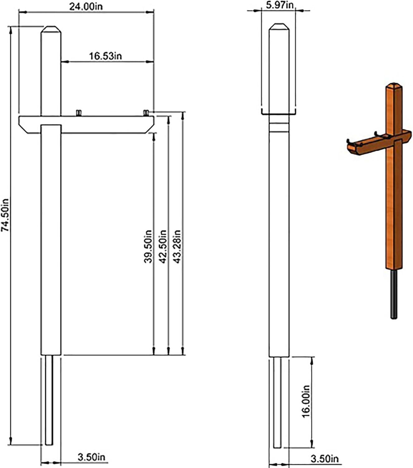 Rustic Aromatic Cedar Drive-In Mailbox Post, 42" Height