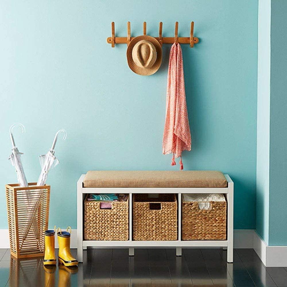 WIixle 3 Decorative Hand-Woven Small Water Hyacinth Wicker Storage Basket, 13x11x11 Perfect for Shelving Units