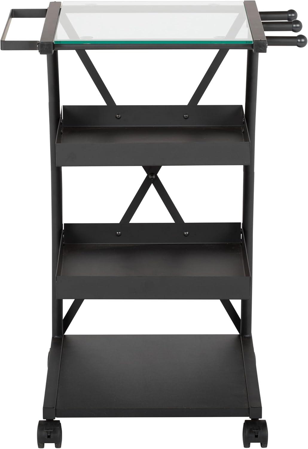Studio Designs Triflex Metal 4-Tier Organizer Cart, Black