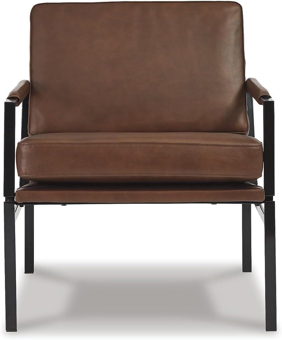 Signature Design by Ashley Contemporary Puckman Accent Chair Brown/Silver Finish