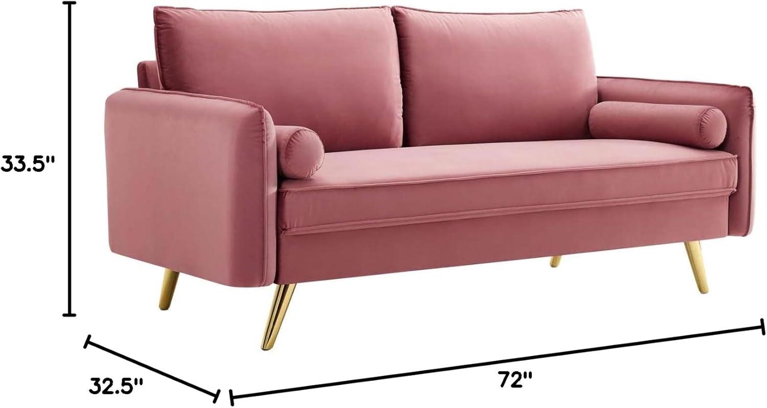 Revive Performance Velvet Sofa Dusty Rose