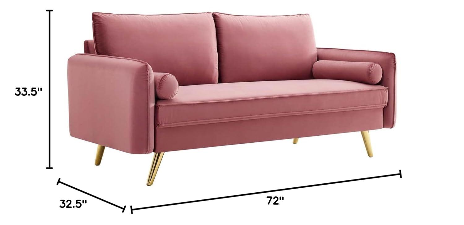 Revive Performance Velvet Sofa Dusty Rose