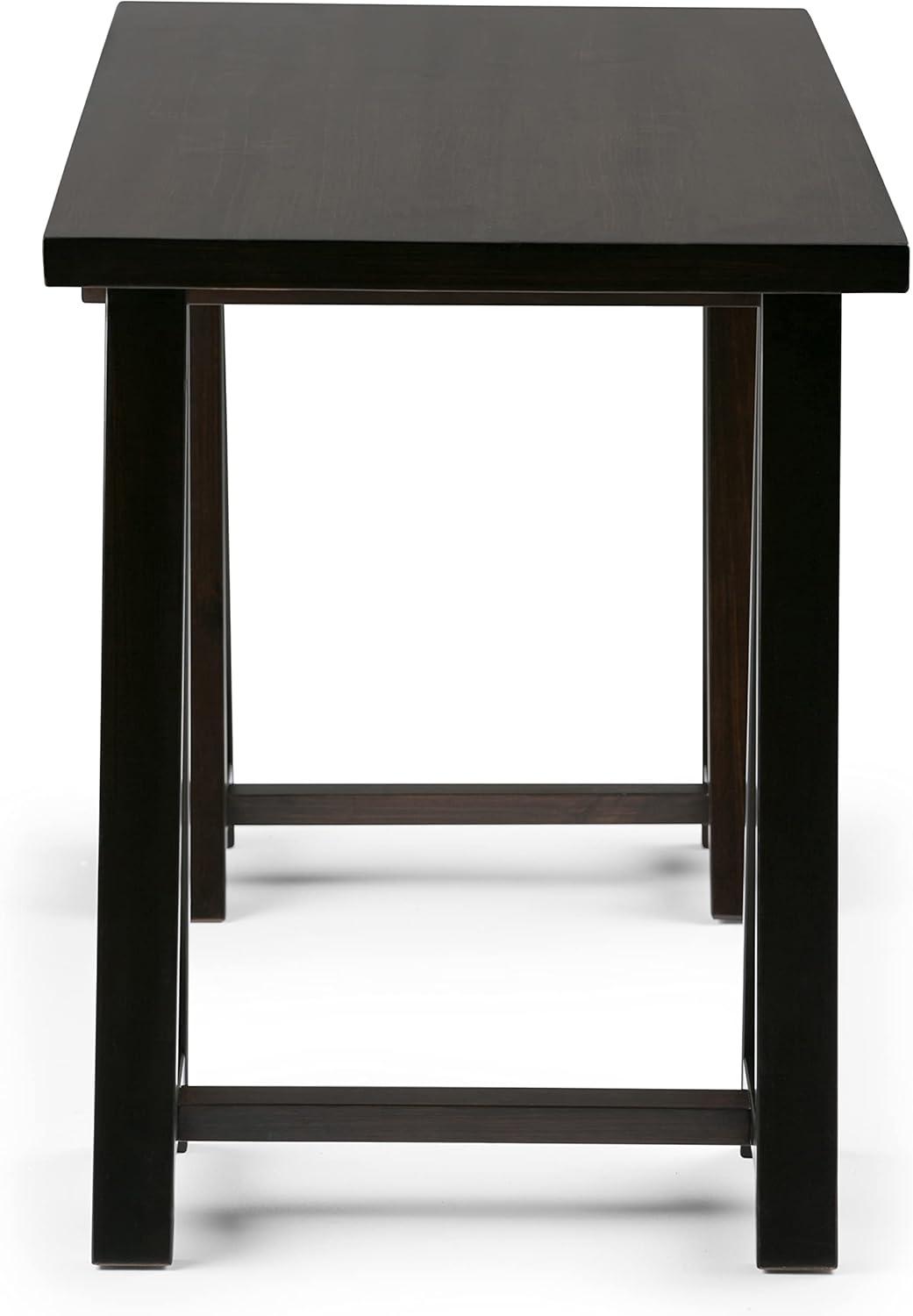 Simpli Home Sawhorse Computer Desk in Dark Chestnut Brown