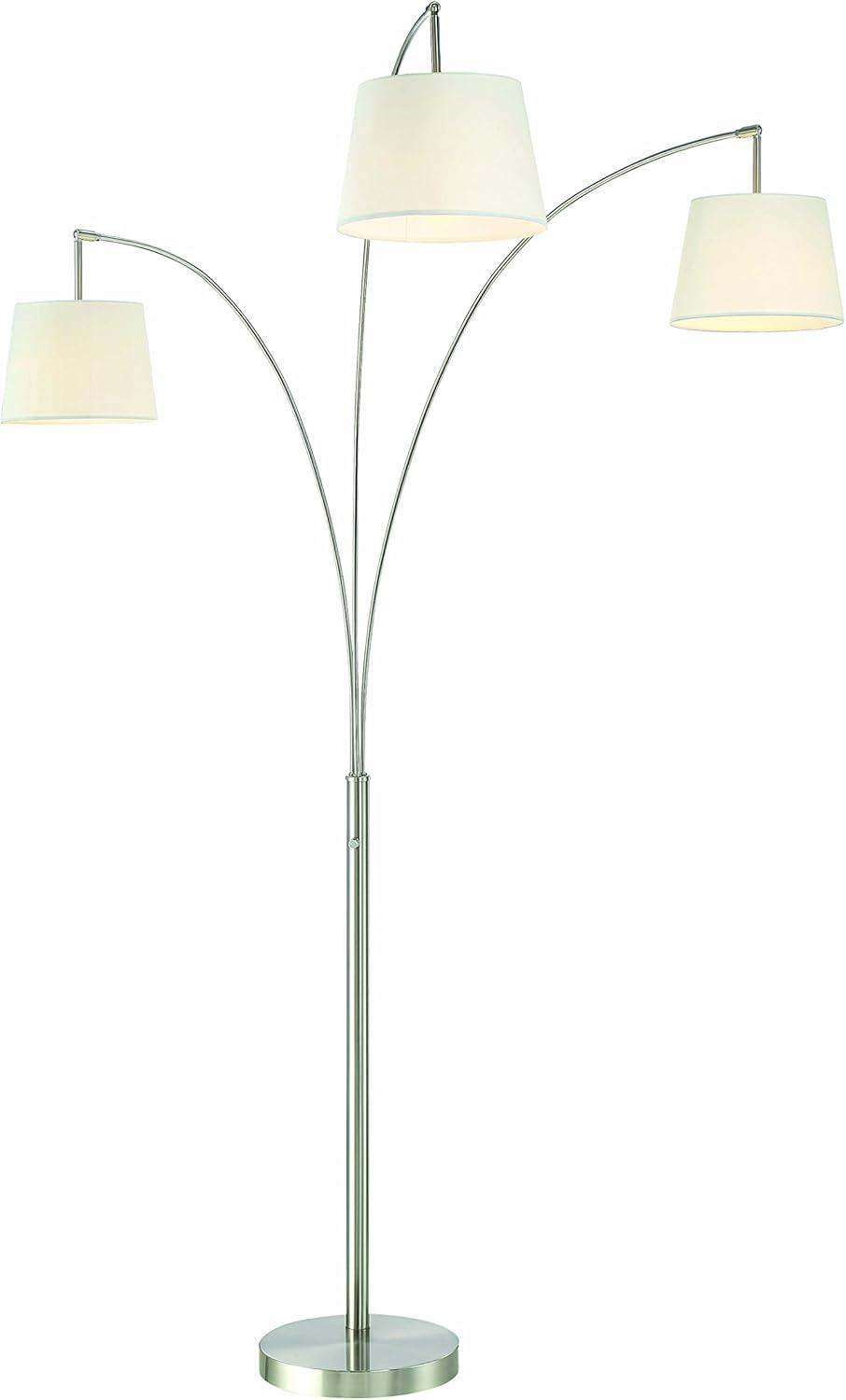 Artiva USA Artiva LUCE 84" Modern LED 3-Arch Brushed Steel Floor Lamp w/Dimmer