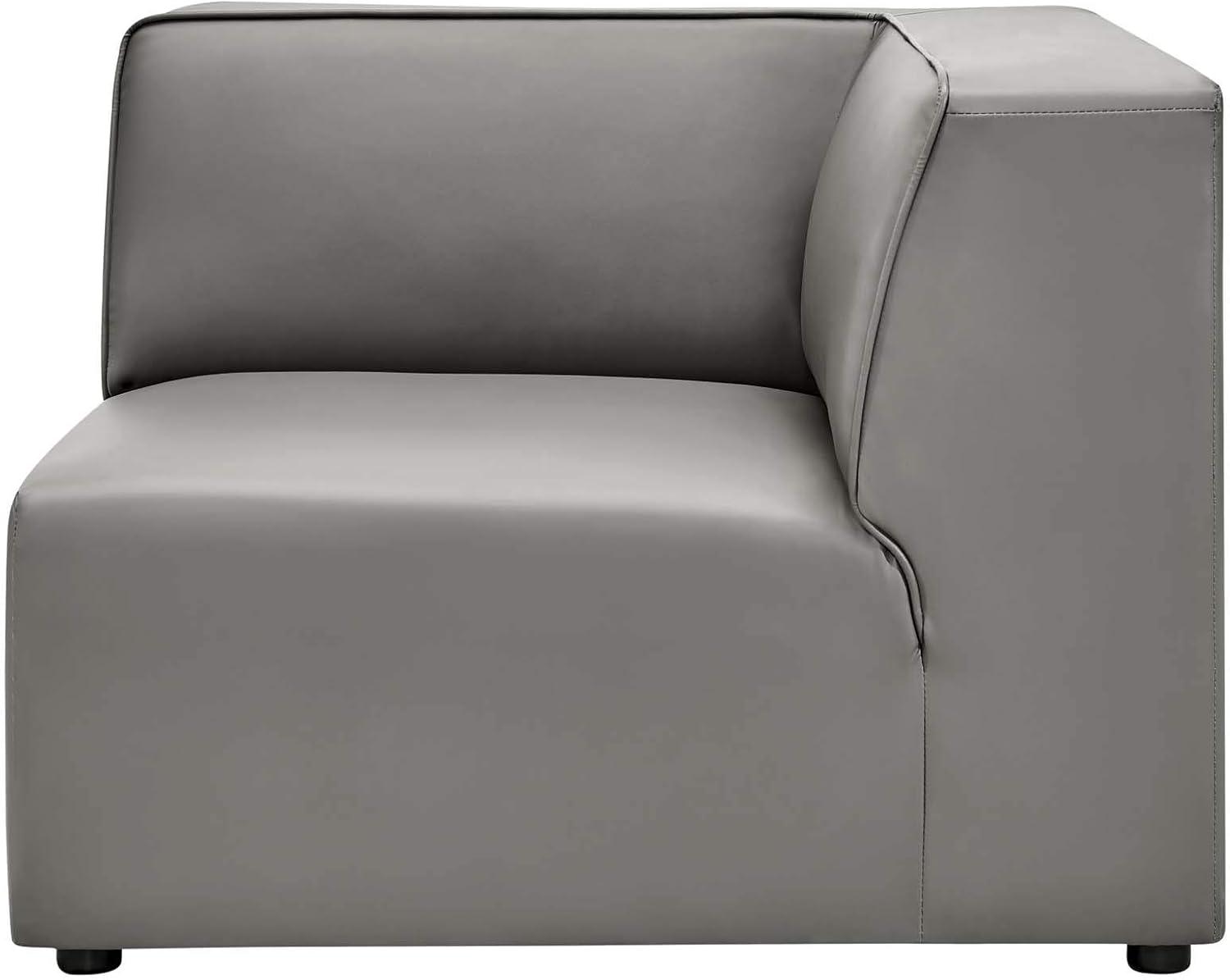 Mingle Vegan Leather Corner Chair Gray - Modway