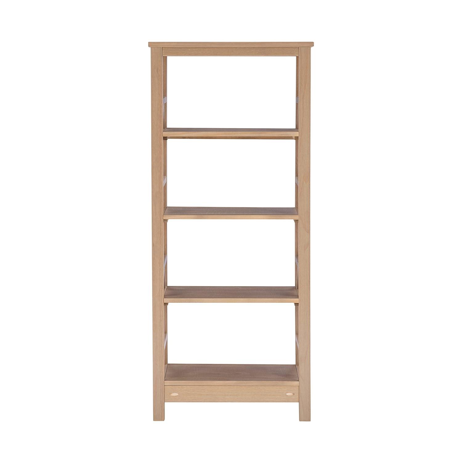 54.45" Original PT - Titian Transitional Solid Wood Display and Storage Bookshelf Driftwood - Linon
