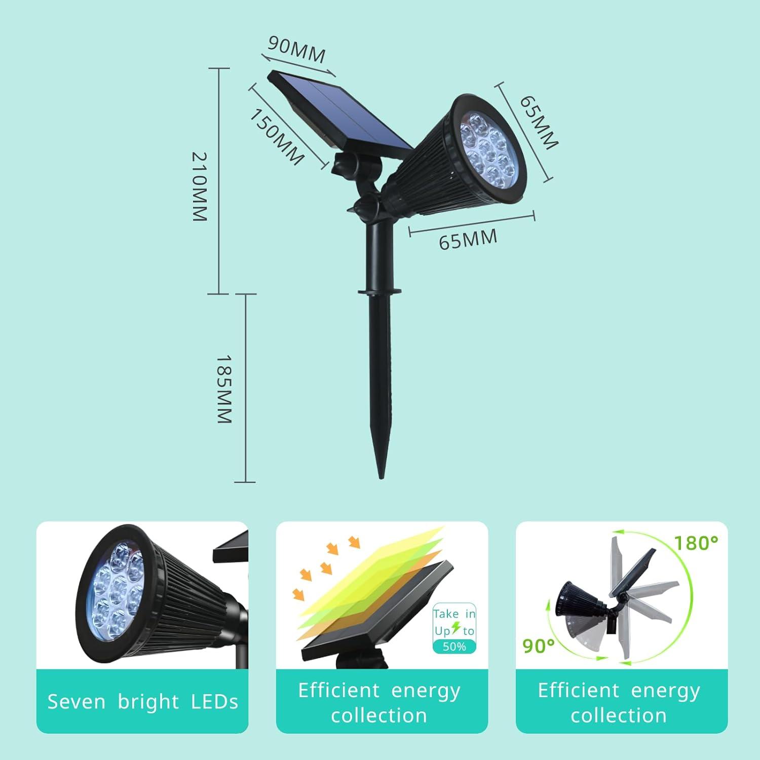 Set of 4 Solar LED Projecting Lights - Waterproof, Easy Installation, High Brightness, Attractive Yard and Garden Decor