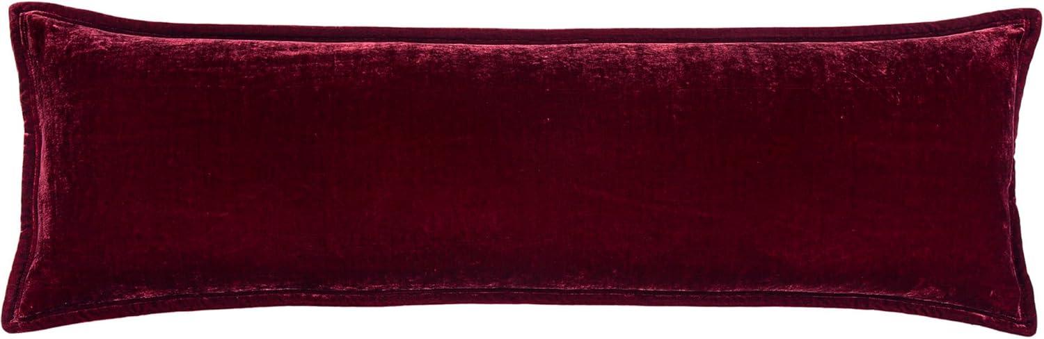 Stella Solid Faux Silk Velvet Romantic Western 14x42 inch Long Lumbar Pillow