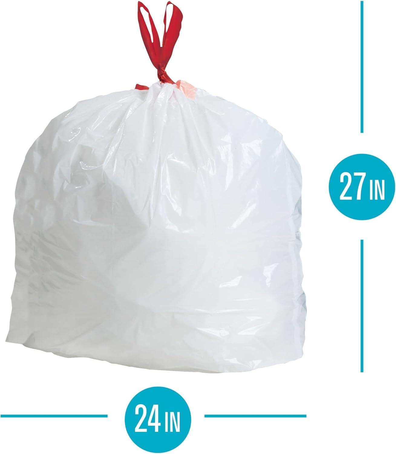 Highmark 0.9-mil Drawstring Trash Bags, 13 Gallons, White, Box Of 120, DP848808